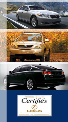 Lexus usagé a vendre region Quebec